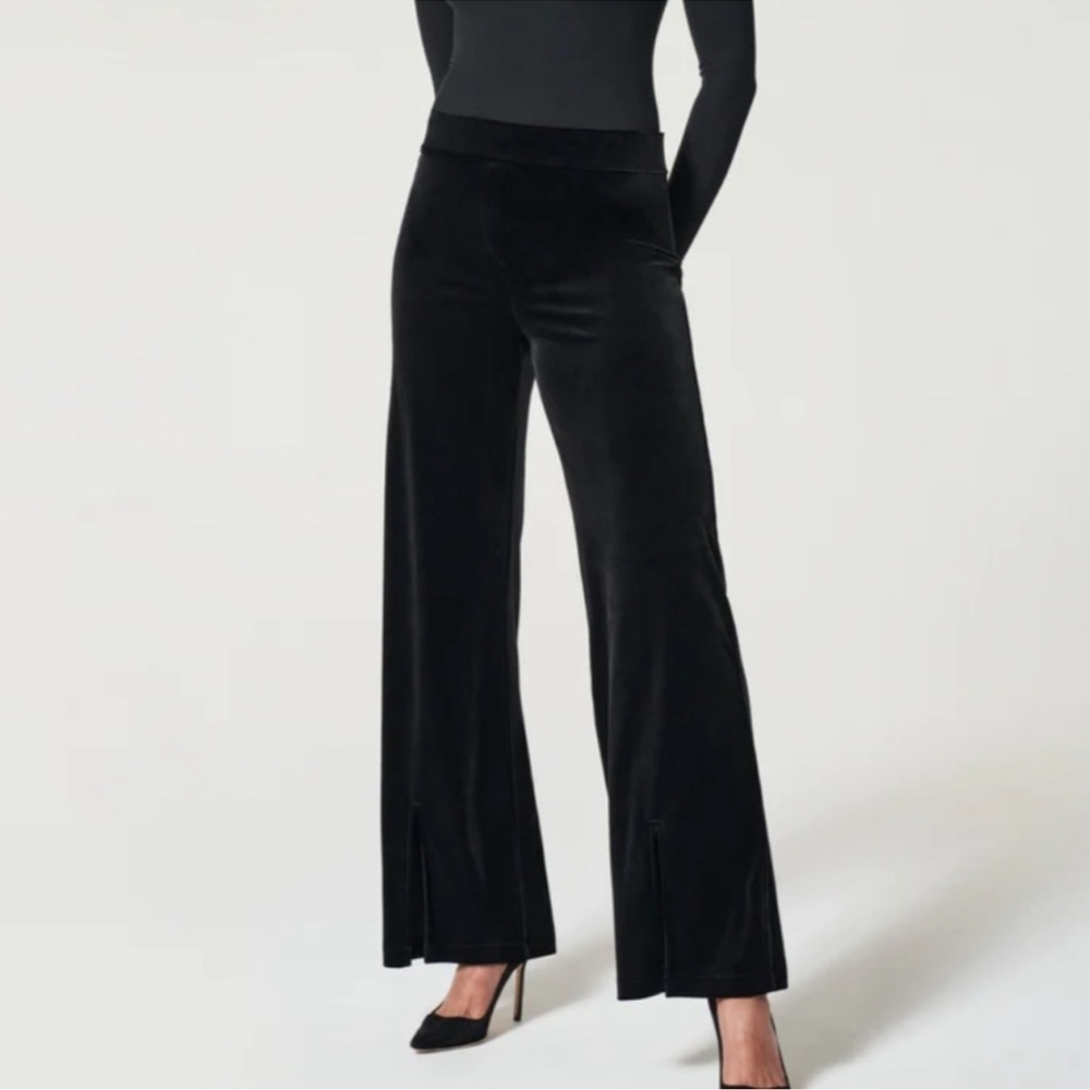 NWT Spanx Velvet Split Hem Wide Leg Pant size xlarge - Picture 2 of 8